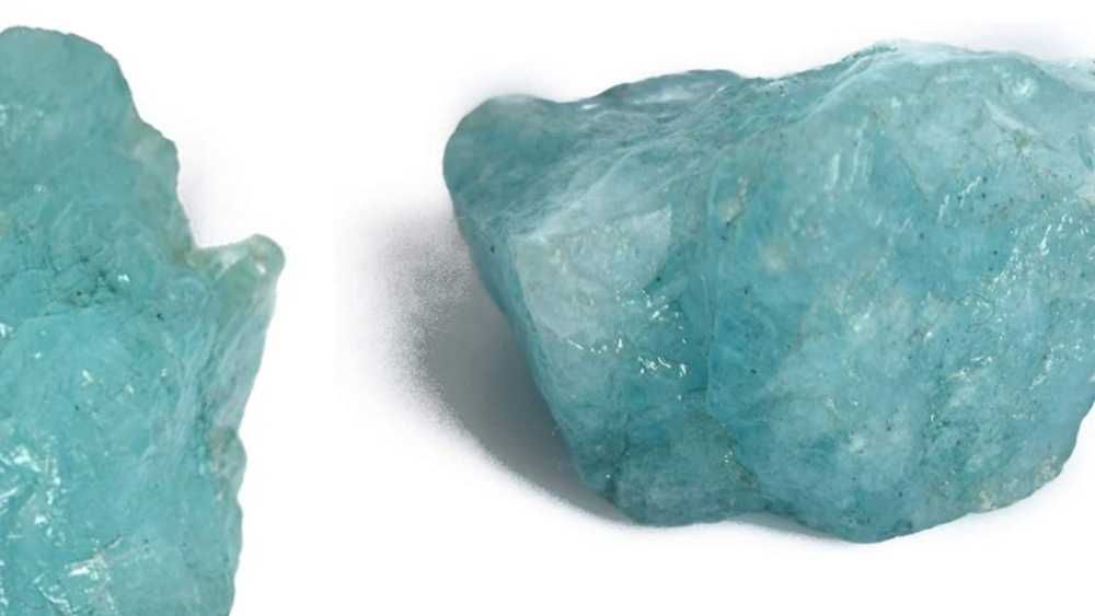 aquamarine rough material slabs