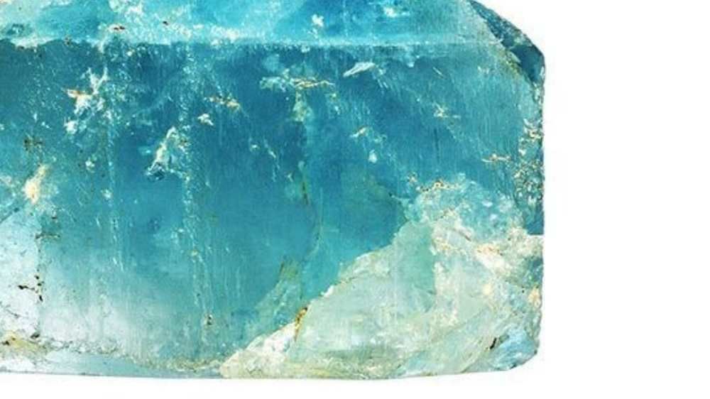 slab of natural blue topaz rough